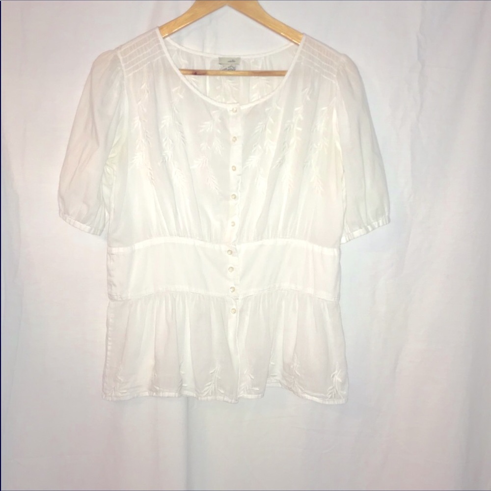 Odille Transluscent Puff Sleeve White Blouse